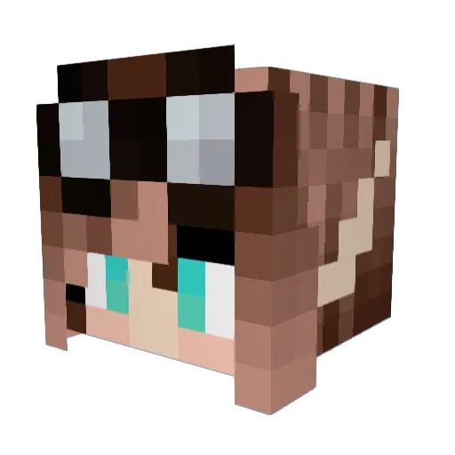 Yoanahte Minecraft avatar head, 3D render