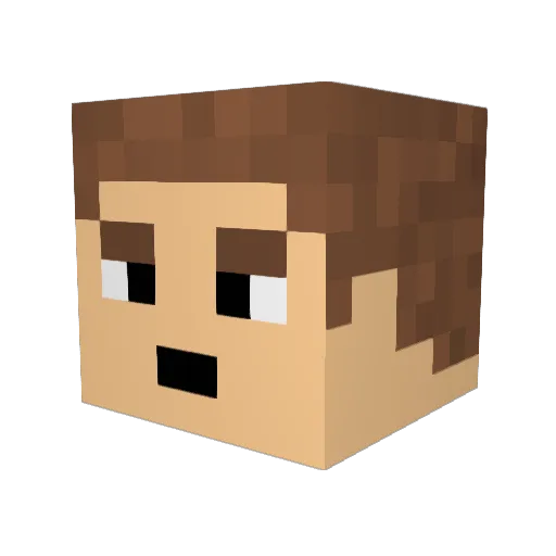Yobble Minecraft avatar head, 3D render