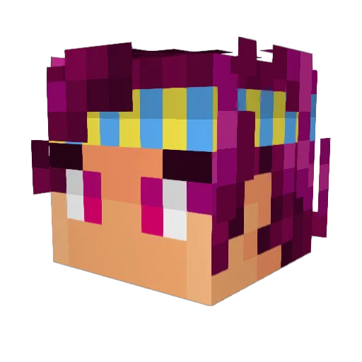 Yochaing Minecraft avatar head, 3D render
