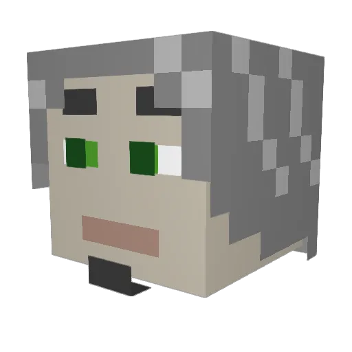 Yodagami Minecraft avatar head, 3D render