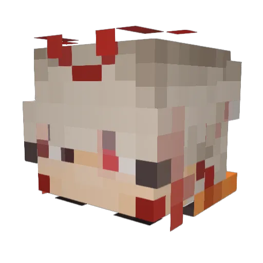 Yoebi Minecraft avatar head, 3D render