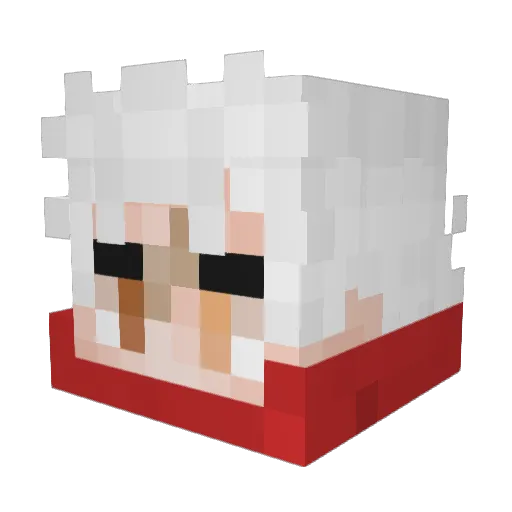 Yogan_ Minecraft avatar head, 3D render