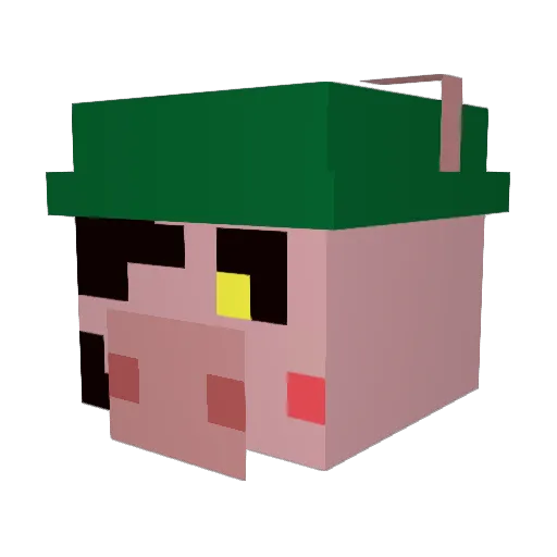 Yogybaer Minecraft avatar head, 3D render