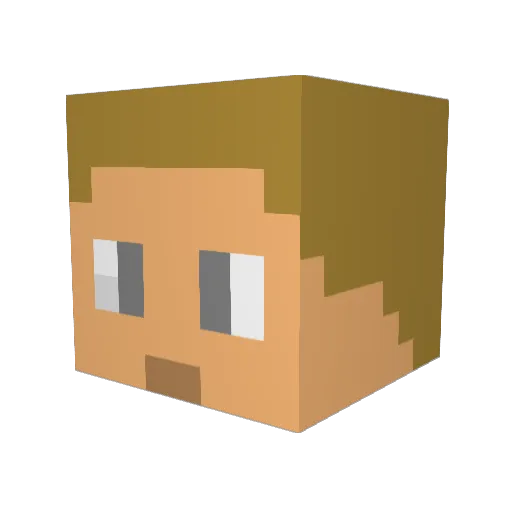 Yohan76 Minecraft avatar head, 3D render