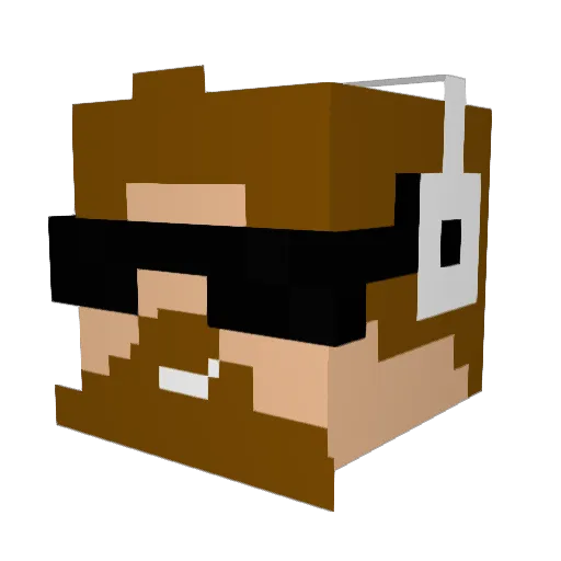 Yohanu Minecraft avatar head, 3D render