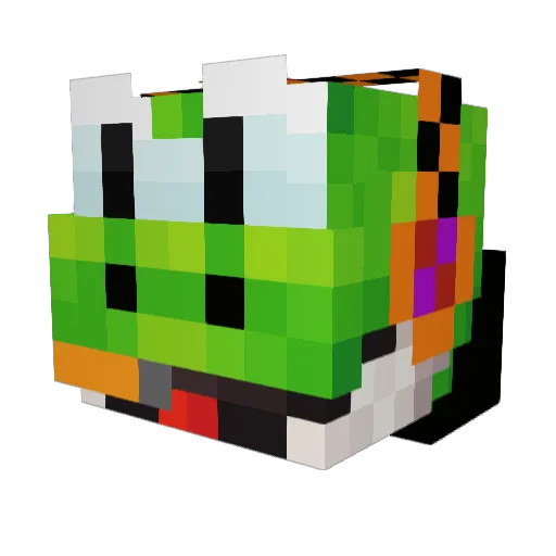 Yohshi Minecraft avatar head, 3D render