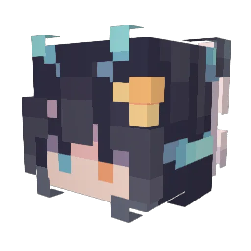 Yoimiya_F Minecraft avatar head, 3D render