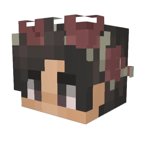 Yoire Minecraft avatar head, 3D render