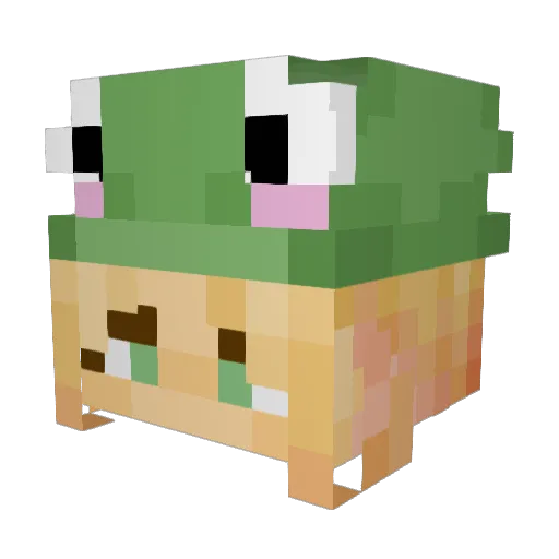 Yojpoj Minecraft avatar head, 3D render