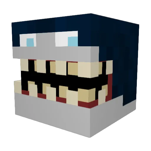 YokelX Minecraft avatar head, 3D render