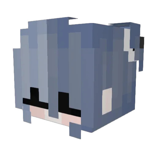 Yoki_Sad Minecraft avatar head, 3D render