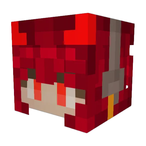 Yokittenstar Minecraft avatar head, 3D render