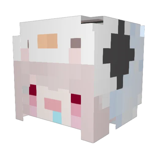 YokoYume Minecraft avatar head, 3D render