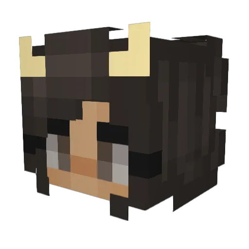 Yokollama Minecraft avatar head, 3D render