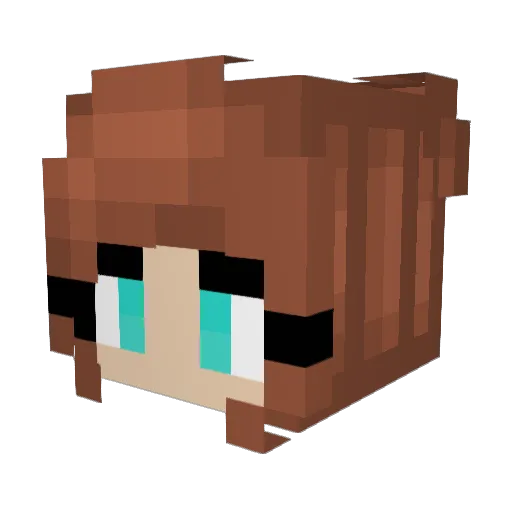 YolandaRainbow Minecraft avatar head, 3D render