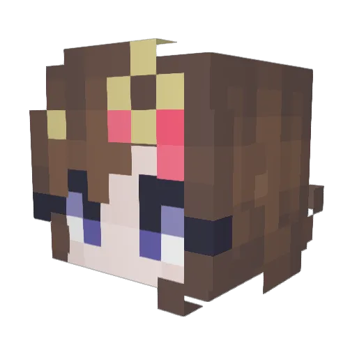 Yolaneuh Minecraft avatar head, 3D render