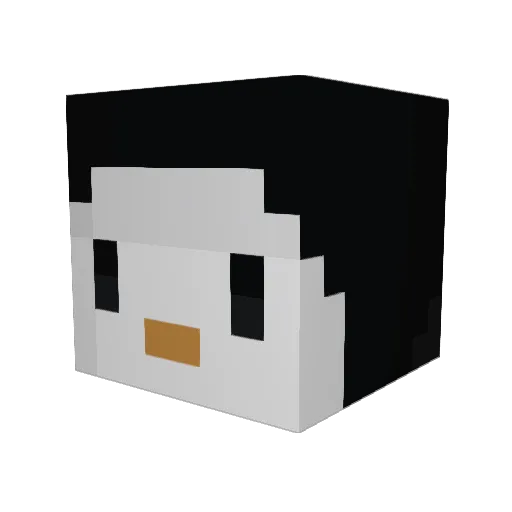 Yolkn Minecraft avatar head, 3D render