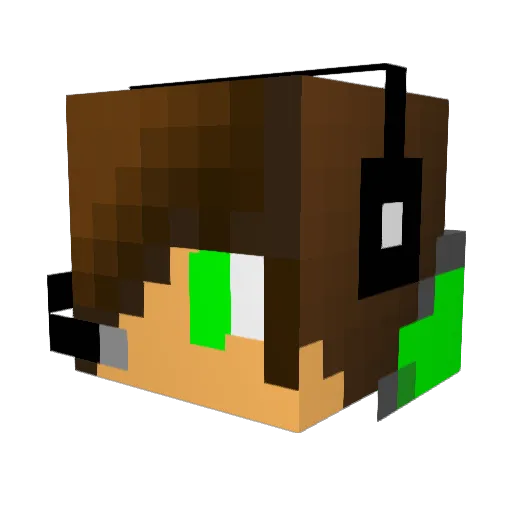 Yollowplay Minecraft avatar head, 3D render