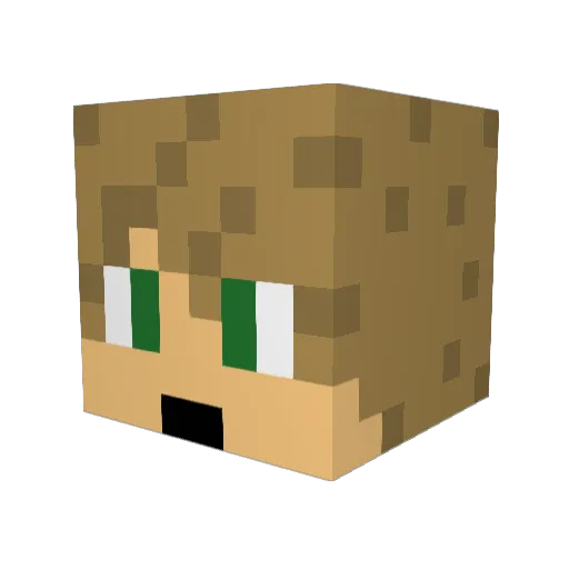 YoloBoss12 Minecraft avatar head, 3D render