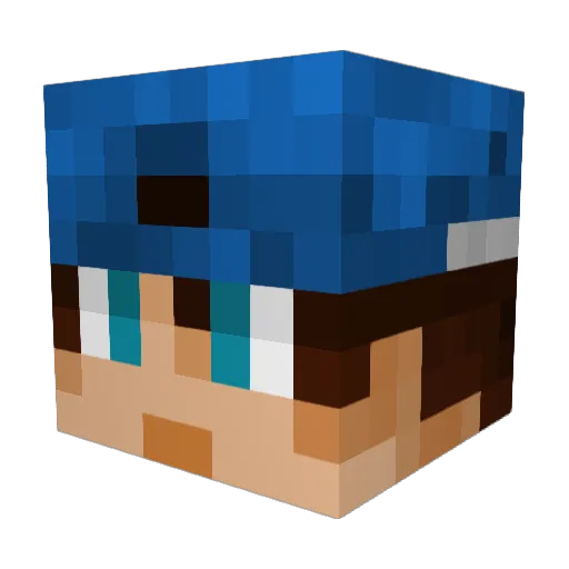 Yolo_ini Minecraft avatar head, 3D render