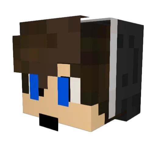 Yolobrow Minecraft avatar head, 3D render