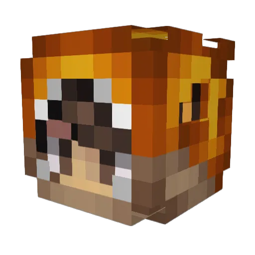 Yolofox Minecraft avatar head, 3D render