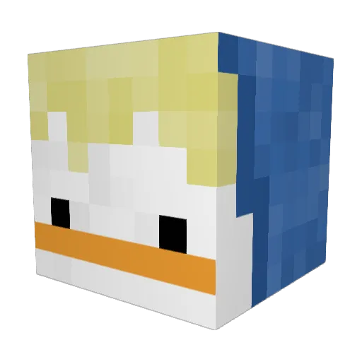 Yolonium Minecraft avatar head, 3D render