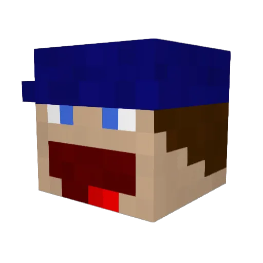 Yolozwek Minecraft avatar head, 3D render
