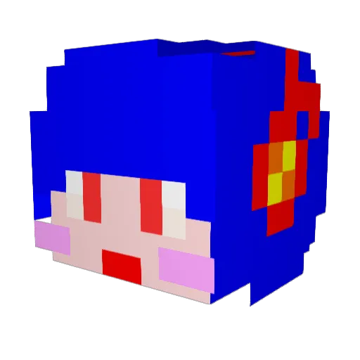 Yom_Sen Minecraft avatar head, 3D render