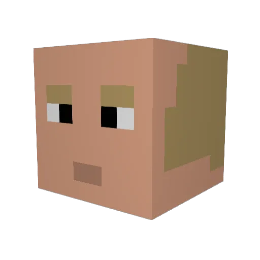 YomamaOrrack Minecraft avatar head, 3D render