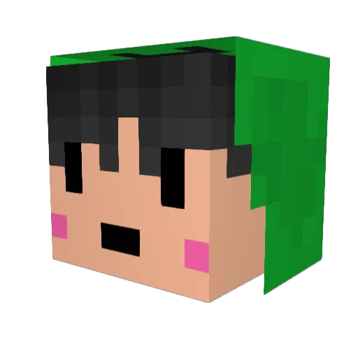 Yome_chank Minecraft avatar head, 3D render
