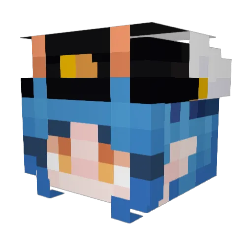 Yomi_Nakitama Minecraft avatar head, 3D render
