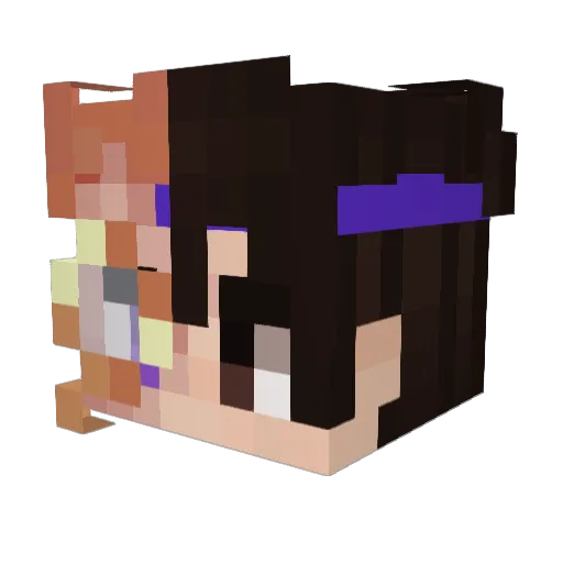 Yomi_Q Minecraft avatar head, 3D render
