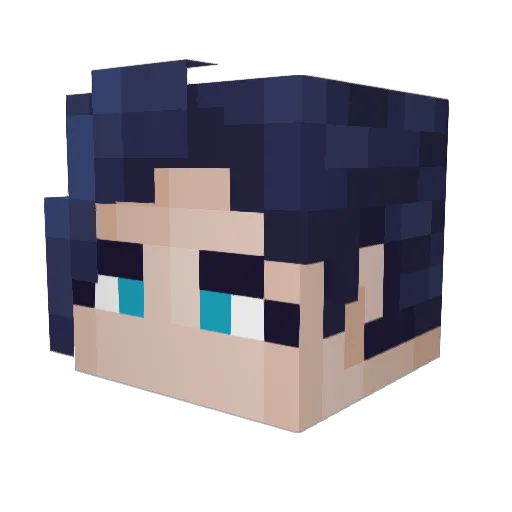 Yominos Minecraft avatar head, 3D render