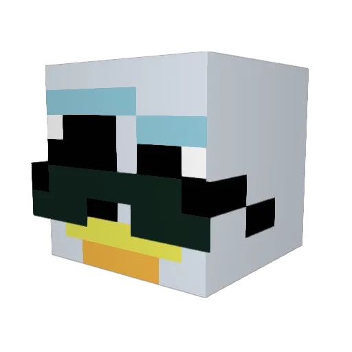 Yonafibro Minecraft avatar head, 3D render