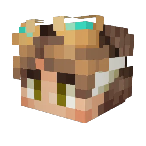 Yonbon Minecraft avatar head, 3D render