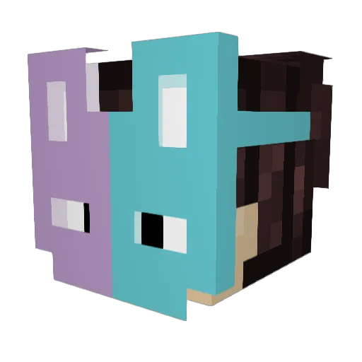 Yonbonny Minecraft avatar head, 3D render