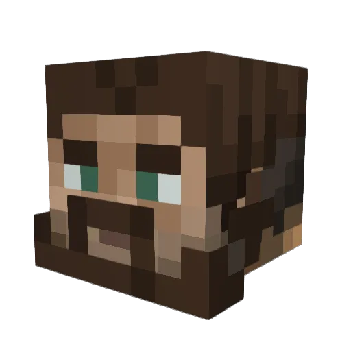 YonderBeard Minecraft avatar head, 3D render