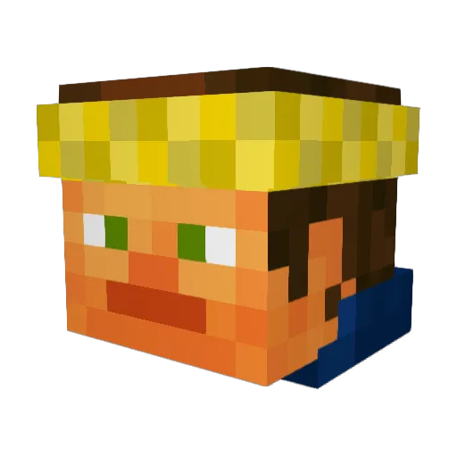YonderBerry Minecraft avatar head, 3D render