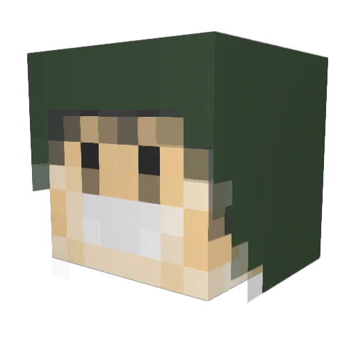 Yonken5 Minecraft avatar head, 3D render