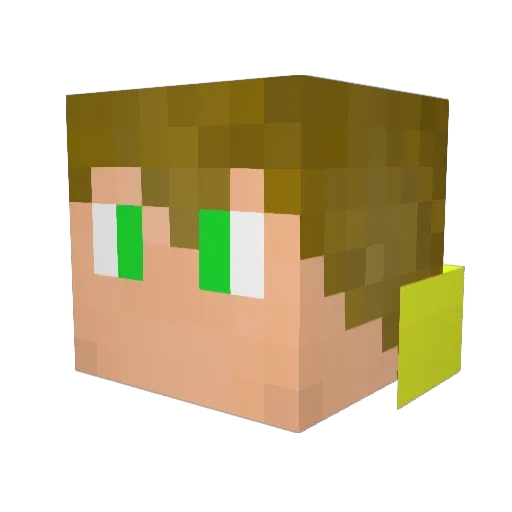 Yonp Minecraft avatar head, 3D render