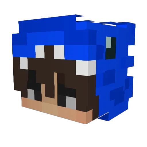 Yoohyuk Minecraft avatar head, 3D render