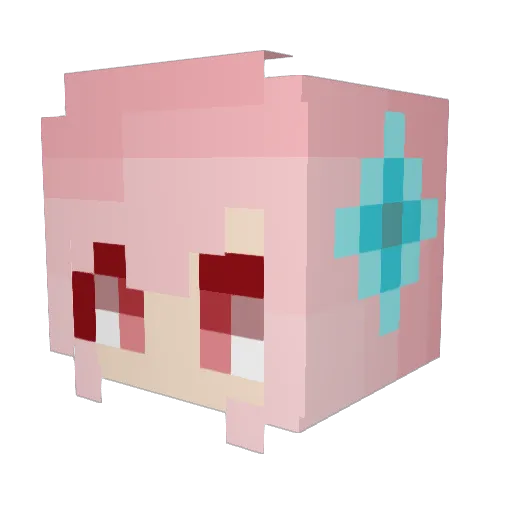 Yooie Minecraft avatar head, 3D render