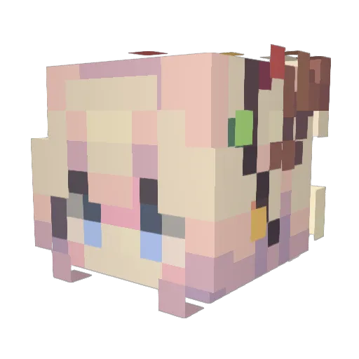 YoonHANA Minecraft avatar head, 3D render