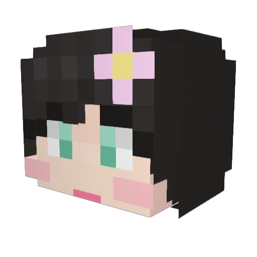 Yoon_Pink Minecraft avatar head, 3D render