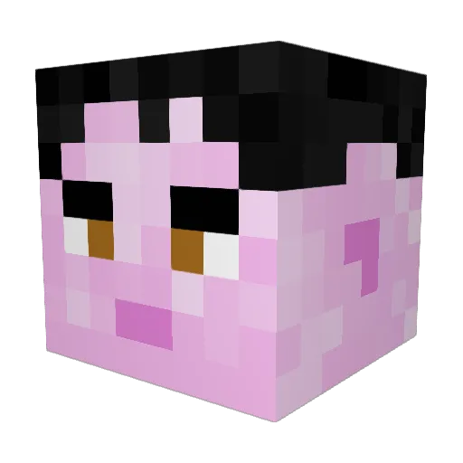 Yooree_ Minecraft avatar head, 3D render