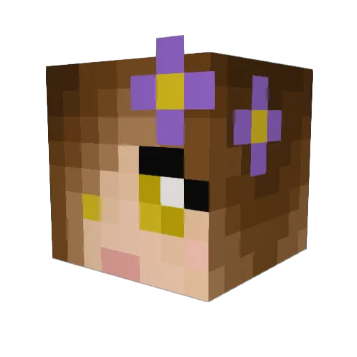 Yoouna Minecraft avatar head, 3D render