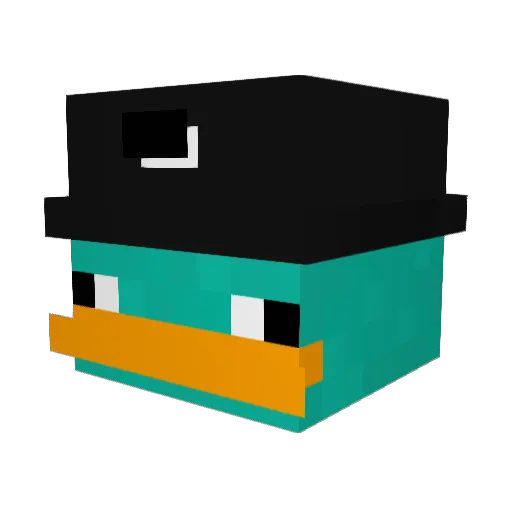 Yops2 Minecraft avatar head, 3D render