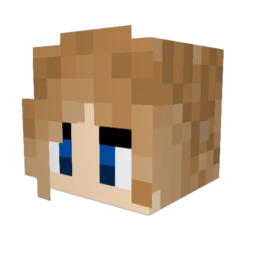 Yoraton Minecraft avatar head, 3D render