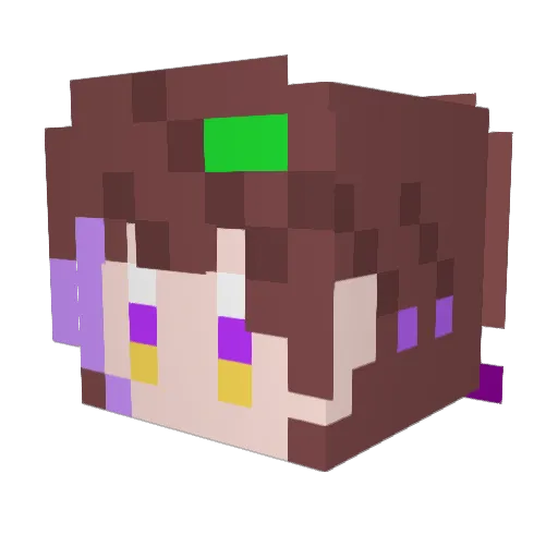 Yoripiyo Minecraft avatar head, 3D render